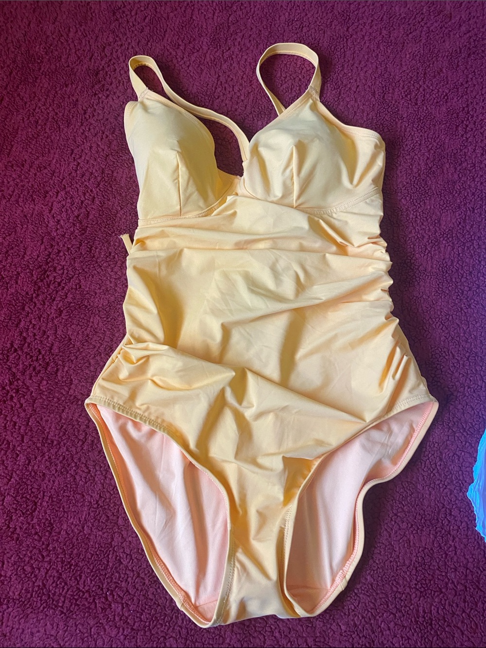 Cream Yellow Women's One-Piece Swimsuit